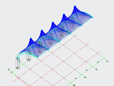 体育看台膜结构CAD设计图纸