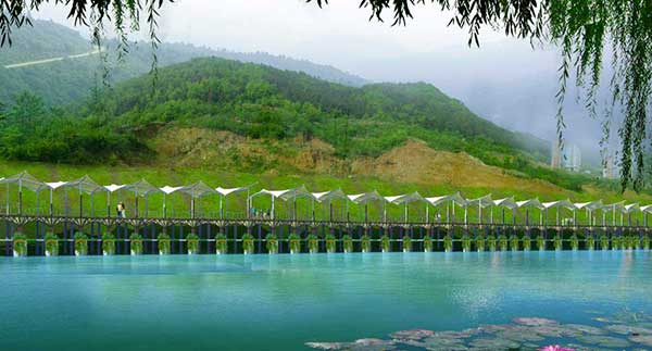 商店门头张拉膜结构