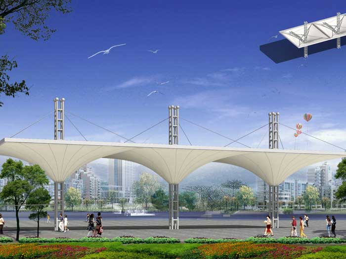 安乡县公务用车管理中心膜结构车棚遮阳工程