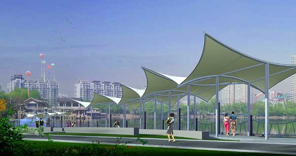 崇贤街道机关大院停车棚膜结构